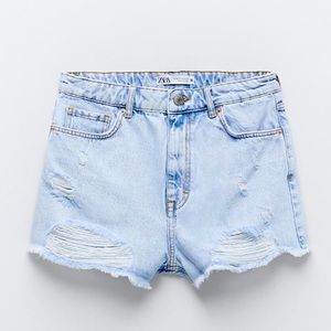 Zara z1975 snow wash high rise denim